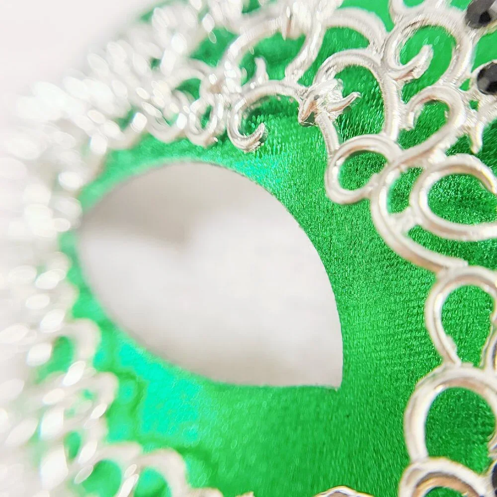 Silver green mask, Masquerade mask, Cosplay mask, ball party mask, Prom mask